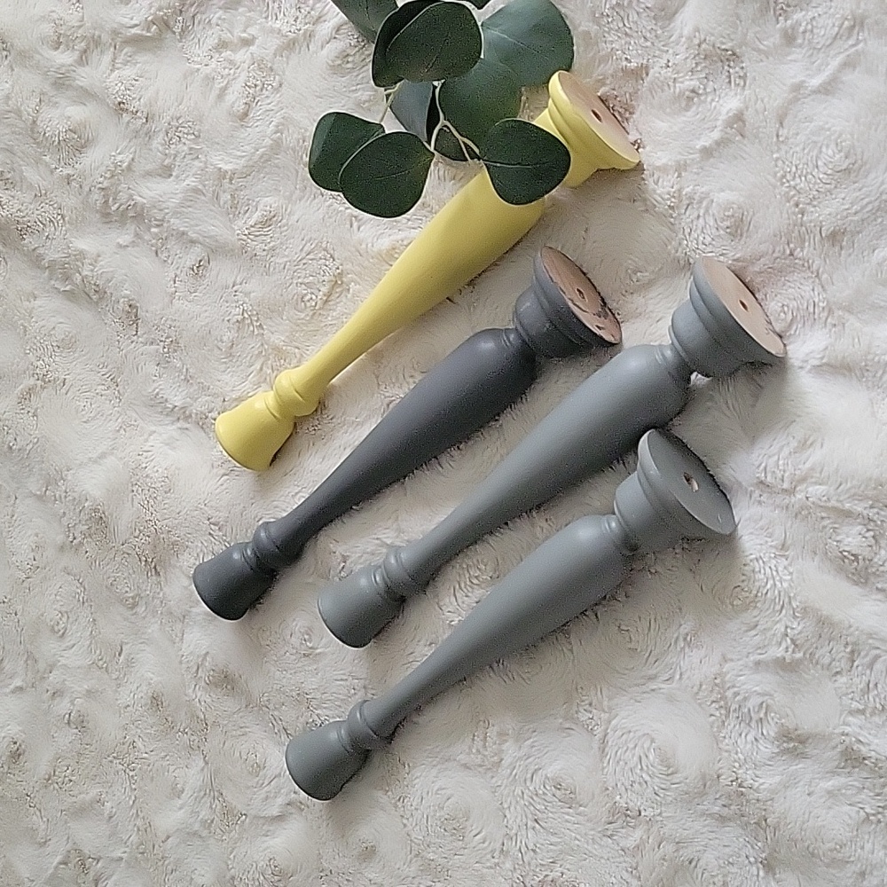 Hand Painted Wood Candle Holders